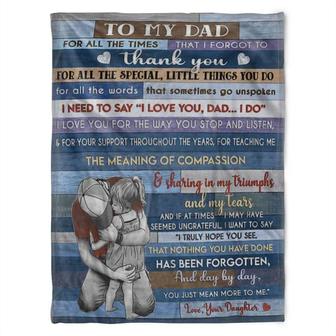To My Dad Blanket, For All The Special, Little Things You Do, Gift For Dad Family Home Decor Bedding Couch Sofa Soft - Thegiftio UK