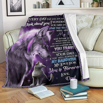 Dad to Daughter Blanket - My Love for You is Forever - Fleece Blanket for Daughter from Dad, Gift for Birthday, Christmas (Arctic Fleece Blanket) - Thegiftio