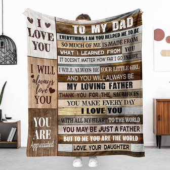 Gifts for Dad from Daughter Throw Blanket Birthday Gifts to My Dad Father Ultra-Soft Cozy Fleece Blanket Idea Blanket for Bedding Sofa - Thegiftio UK