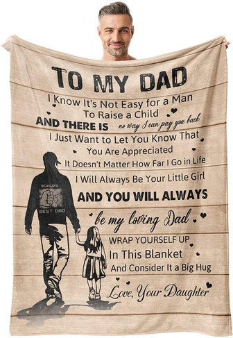 Dad Gifts from Daughter, Dad Blanket, Birthday Gifts for Dad, Best Dad Gifts Ideas for Father, To My Dad Throw Blankets - Thegiftio