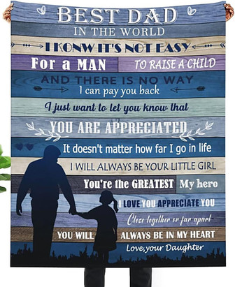 Dad Gifts from Daughter - Best Dad Blanket, Gifts for Dad from Daughter Men Blanket, Dad Birthday Gift Ideas - Thegiftio UK
