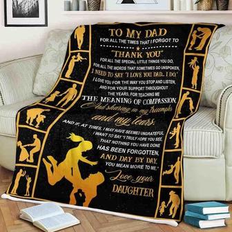 To My Dad Day By Day You Mean More To Me,Fleece Blanket Gift For Father Family Home Decor Bedding Couch Sofa Soft - Thegiftio UK