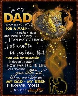 To My Dad How Far I Go In Life Dad Lions Galaxy Fleece Blanket Gift For Dad From Daughter Home Decor Bedding Couch - Thegiftio UK