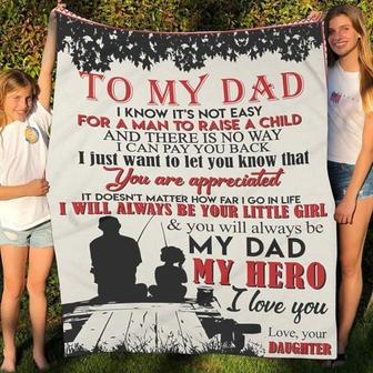 To My Dad Fishing My Dad My Hero Blanket Gift For Dad From Daughter Birthday Gift Home Decor Bedding Couch Sofa Soft - Thegiftio UK