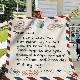 to My Dad Gift Blanket from Daughter, Son Air Mail Letter Printed Blanket Throw for Christmas, Birthday, Father Day's - Thegiftio UK