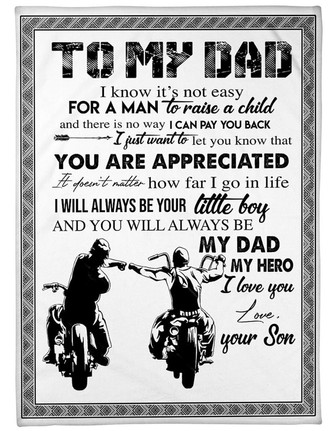 To My Dad, I Will Always Be Your Little Boy,Fleece Blanket Gift For Father Family Home Decor Bedding Couch Sofa Soft - Thegiftio UK