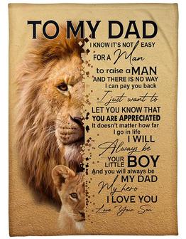 To My Dad I Know It's Not Easy For A Man Fleece Blanket Home Decor Bedding Couch Sofa Soft and Comfy Cozy - Thegiftio UK