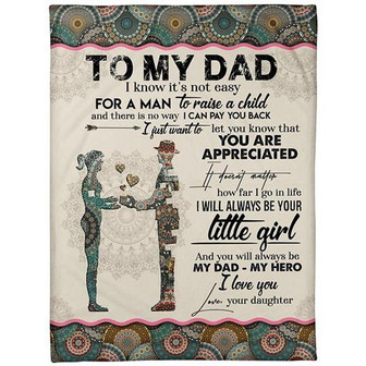 To My Dad I Know It's Not Easy Mandala Blanket Gift For Dad Father's Day Gift Home Decor Bedding Couch Sofa Soft - Thegiftio UK