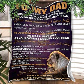 To My Dad,Lion Galaxy,Dad My Number One,Fleece Blanket Gift For Father Family Home Decor Bedding Couch Sofa Soft - Thegiftio UK