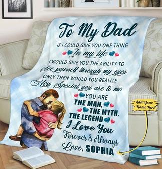 To My Dad I Love You Forever And Always Custom Blanket For Fathers Day Personalized Fleece For Father, Dad - Thegiftio UK