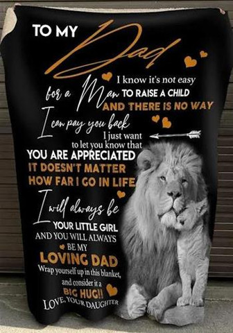 To My Dad My Loving Dad A Big Hug Fleece Blanket Gift For Dad From Daughter To Dad Home Decor Bedding Couch Sofa Soft - Thegiftio UK