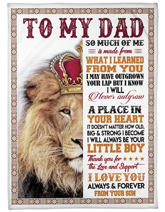 To My Dad,Thank You For The Love And Support,Fleece Blanket Gift For Father Family Home Decor Bedding Couch Sofa Soft - Thegiftio UK