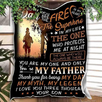 To My Dad You Are My One And Only,Fleece Blanket Gift For Father Family Home Decor Bedding Couch Sofa Soft - Thegiftio UK