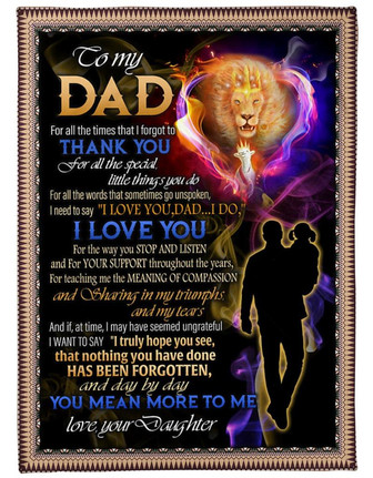 To My Dad For Teaching Me The Meaning Of Compassion Fleece Blanket Gift For Family, Birthday, Father, For Him Gift - Thegiftio UK