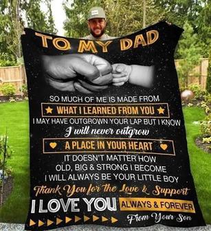 To My Dad Thank You For The Love & Support Fleece Blanket Gift For Dad From Son To Dad Home Decor Bedding Couch - Thegiftio UK