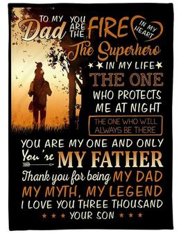 To My Dad Thank You For Being My Dad, Fleece Blanket Gift For Father From Son For Birthday Home Decor Bedding Couch - Thegiftio UK