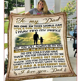To My Dad Thank You For Standing By My Side Fleece Blanket Gift For Father Family Home Decor Bedding Couch Sofa Soft - Thegiftio UK