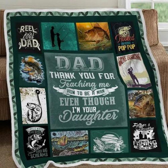 To My Dad Thank You For Teaching me Fleece Blanket Gift For Dad From Daughter Home Decor Bedding Couch Sofa Soft - Thegiftio UK
