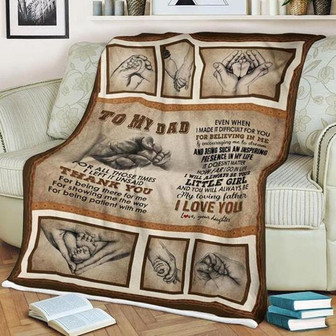 To My Dad Thank You For All The Time Blanket Gift For Dad From Daughter Birthday Gift Home Decor Bedding Couch Sofa Soft - Thegiftio UK
