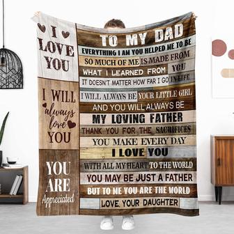 To My Dad Throw Blanket from Daughter for Father's Day, Christmas, Birthday - Thegiftio UK