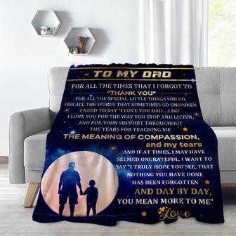 To My Dad Throw Blanket from Daughter Son, Birthday Fathers Day Gift Idea for Dad - Thegiftio UK