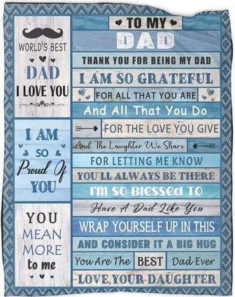 To My Dad Throw Blankets from Daughter Soft Throw Blankets for Men Gifts for Father from Daughter - Thegiftio UK