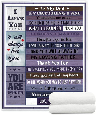 To My Dad Throw Blankets from Daughter Soft Throw Blankets for Men, Father from Daughter - Thegiftio