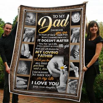 To My Dad Tiny Hand Blessed To Have You In My Life Gift From Daughter Fleece Blanket Gift For Christmas - Thegiftio UK