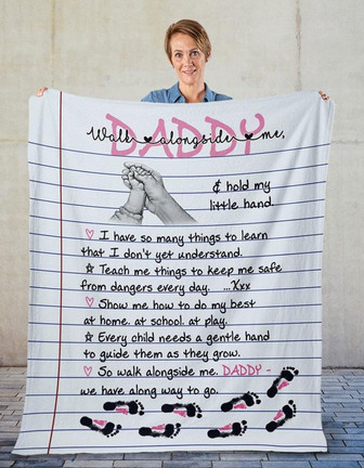 To My Dad Walk Alongside Me Daddy Blanket Gift for Dad Father's Day Birthday Gift Home Decor Bedding Couch Sofa Soft - Thegiftio UK