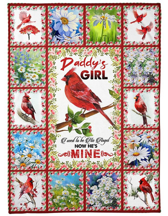 To My Dad - CARDINAL - DADDY'S GIRL Fleece Blanket Gift For Dad From Daughter Birthday Gift Home Decor Bedding Couch - Thegiftio