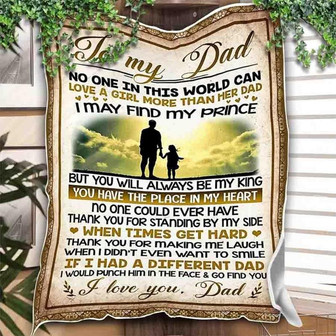 To My Dad, Love A Girl More Than Her Dad,Fleece Blanket Gift For Father Family Home Decor Bedding Couch Sofa Soft - Thegiftio