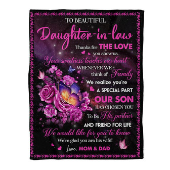Daughter-In-Law Blanket To My Daughter-In-Law Thanks For The Love You Show Us Mom And Dad Gift For Christmas - Thegiftio UK