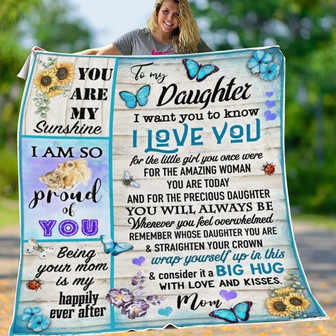 To My Daughter - I want You to Know I Love You Butterfly and Lion Blanket Gift For Daughter From Mom Birthday Gift - Thegiftio