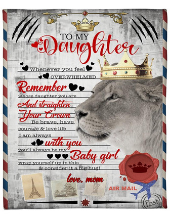 To My Daughter Air Mail Blanket Whenever You Feel Overwhelmed Remember, Gift For Daughter ome Decor Bedding Couch - Thegiftio UK