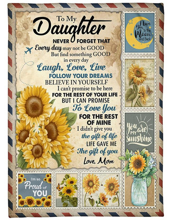 To My Daughter Air Mall Balnket - I'm So Proud Of You Gift For Daughter From Mom Birthday Home Decor Bedding Couch - Thegiftio UK