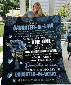 To My Daughter-in-law I Did Not Get To Choose You That Honor Was My Son's Blanket Gift For Christmas - Thegiftio UK