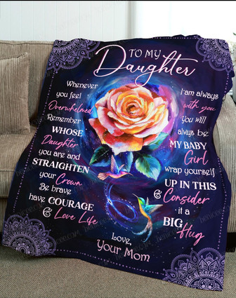 To My Daughter I Am Always With You Fleece Blanket, Birthday Gift, Anniversary Gift, Love From Mom, Home Decor - Thegiftio UK
