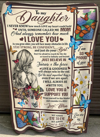 To My Daughter Always Remember How Much I Love You Fleece Blanket, Christmas Gift, New Year Gift, Love From Mom - Thegiftio