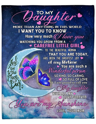 To My Daughter More Than Anything In This World Fleece Blanket Gift For Family, Birthday, Daughter - Thegiftio UK