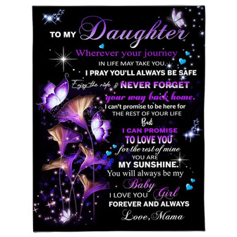 To My Daughter Baby Girl Forever And Always Fleece Blanket Family Gift Home Decor Bedding Couch Sofa Soft Comfy Cozy - Thegiftio UK