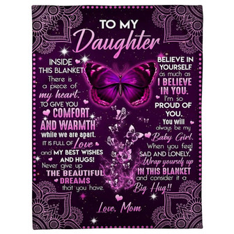 To My Daughter Baby Girl Pround Of You Fleece Blanket Family Gift Home Decor Bedding Couch Sofa Soft And Comfy Cozy - Thegiftio UK