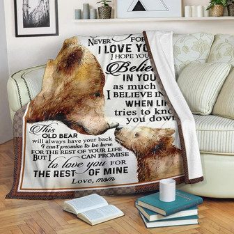To My Daughter Believe In Yourself This Old Bear Will Always Fleece Blanket Gift For Christmas, Home Decor - Thegiftio