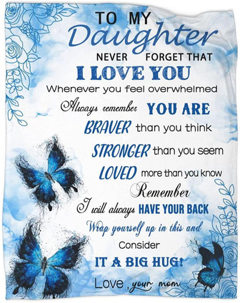 Daughter Blanket - To My Daughter Blanket from Mom, Butterfly Blanket Soft Flannel Throws Blankets - Thegiftio UK