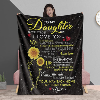 To My Daughter Blanket, Gifts for Daughter Birthday Mothers Day , Thanksgiving, Graduation, Birthday From Dad - Thegiftio UK