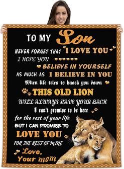 To My Daughter Blanket from Dad - Love Letter Lion Daughter Soft Cozy Flannel Throw Blankets - Thegiftio UK