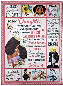 To My Daughter Blanket from Mom I Am Always with You Black Girl Magic Fleece Gift for African American  - Thegiftio UK