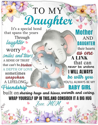 To My Daughter Blanket from Mom Elephant Throw Blankets - Thegiftio UK