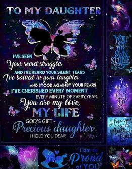 To My Daughter Blanket From Mom Galaxy Blanket Gift For Daughter Home Decor Bedding Couch Sofa Soft and Comfy Cozy - Thegiftio UK
