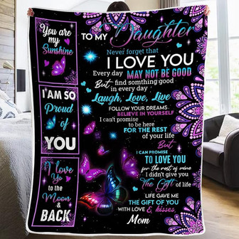 Daughter Blanket from Mom - Never Forget That I Love You My Daughter - Gift for Birthday, Christmas - Thegiftio UK