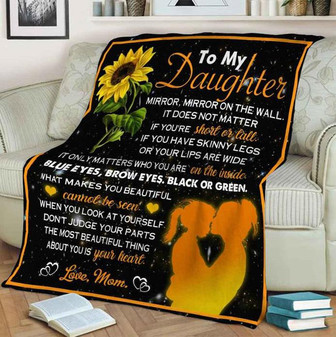 To My Daughter Blanket, The Most Beautiful Thing About You It Your Heart, Gift For Daughter Family Home Decor - Thegiftio UK